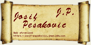 Josif Pešaković vizit kartica